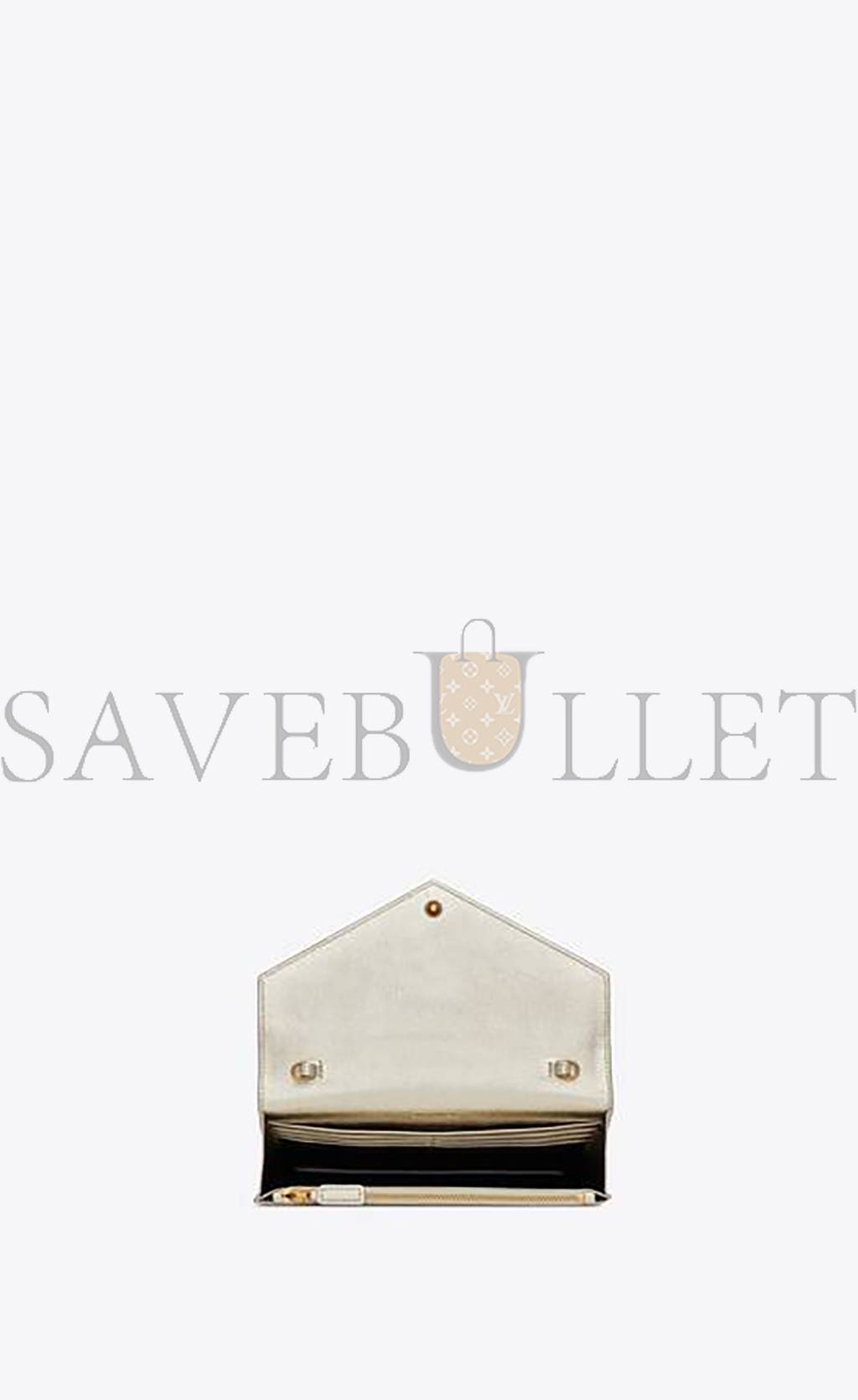 YSL CASSANDRE ENVELOPE CHAIN WALLET IN METALLIZED LEATHER 402031AAAGI7100 (19*12.5*3.5cm)