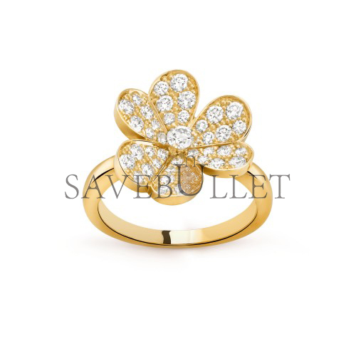 VAN CLEEF ARPELS FRIVOLE RING, 1 FLOWER, SMALL MODEL - YELLOW GOLD, DIAMOND  VCARP2V000