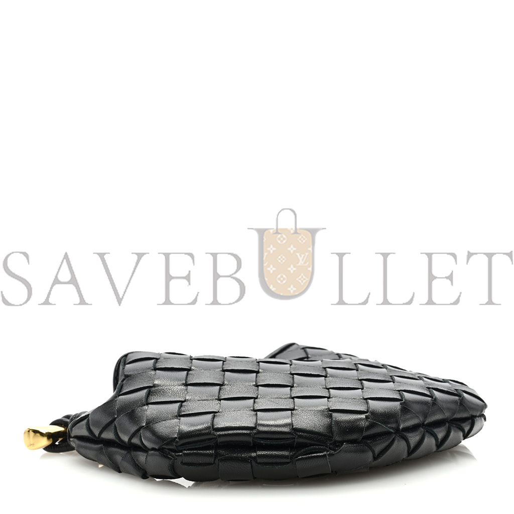 BOTTEGA VENETA NAPPA INTRECCIATO MINI SARDINE BAG BLACK  (20*14*3cm)