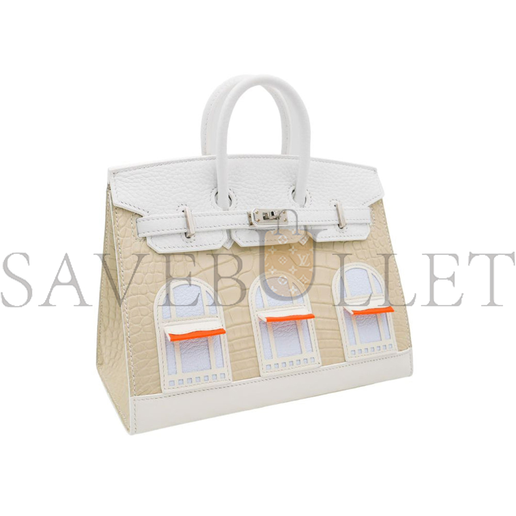 HERMÈS 20CM BIRKIN SELLIER FAUBOURG HOUSE WHITE SNOW PALLADIUM HARDWARE H0110 (20*15*11cm) HERMÈS 20CM BIRKIN SELLIER FAUBOURG HOUSE WHITE SNOW PALLADIUM HARDWARE H0110 (20*15*11cm)