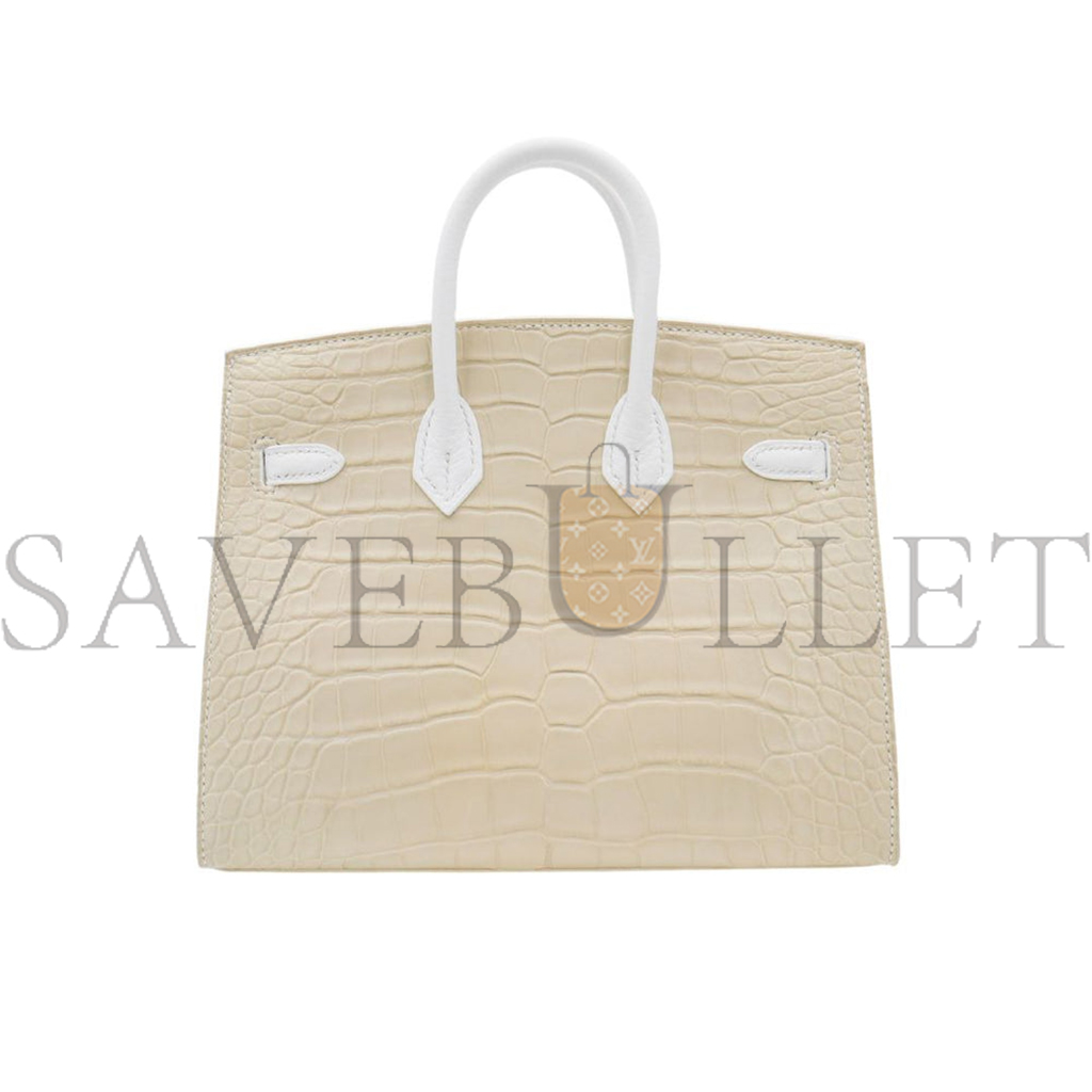 HERMÈS 20CM BIRKIN SELLIER FAUBOURG HOUSE WHITE SNOW PALLADIUM HARDWARE H0110 (20*15*11cm) HERMÈS 20CM BIRKIN SELLIER FAUBOURG HOUSE WHITE SNOW PALLADIUM HARDWARE H0110 (20*15*11cm)