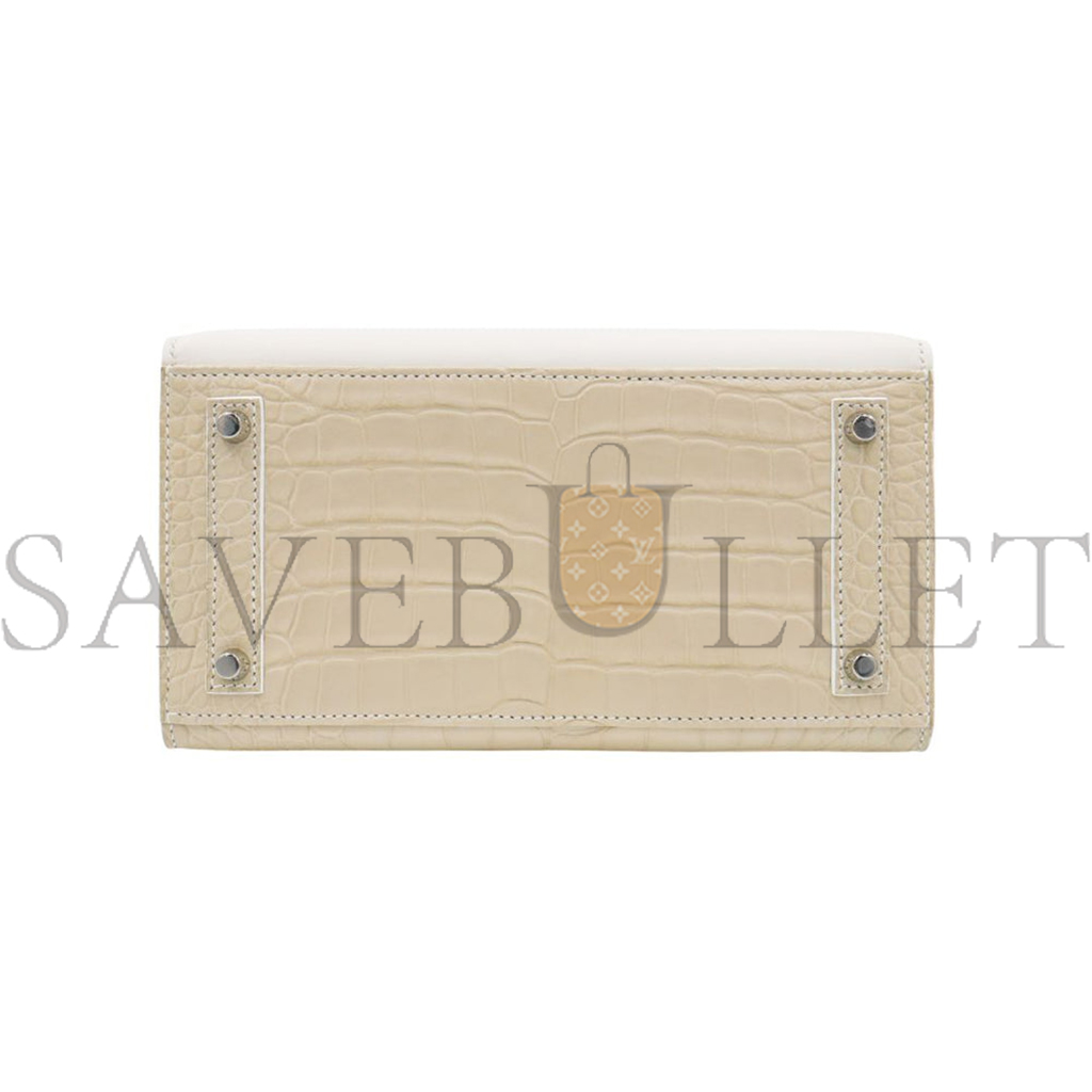 HERMÈS 20CM BIRKIN SELLIER FAUBOURG HOUSE WHITE SNOW PALLADIUM HARDWARE H0110 (20*15*11cm) HERMÈS 20CM BIRKIN SELLIER FAUBOURG HOUSE WHITE SNOW PALLADIUM HARDWARE H0110 (20*15*11cm)