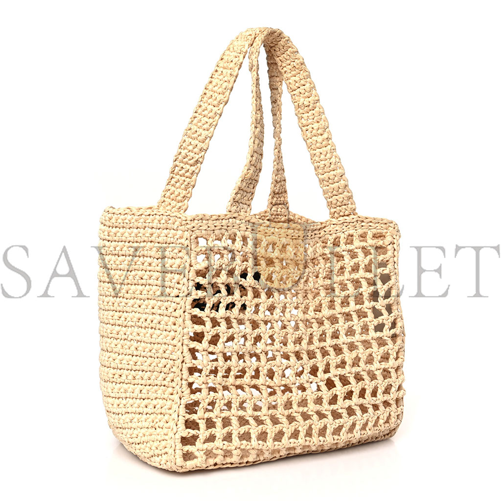 PRADA RAFFIA EMBROIDERED SMALL LOGO TOTE BAG NATURALE (21*21*11cm) PRADA RAFFIA EMBROIDERED SMALL LOGO TOTE BAG NATURALE (21*21*11cm)