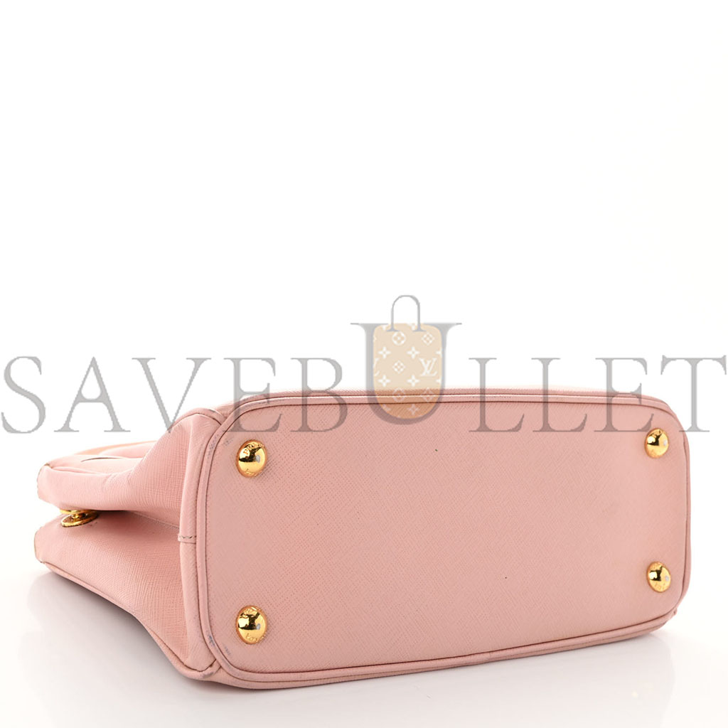 PRADA SAFFIANO SMALL GALLERIA DOUBLE ZIP TOTE ORCHIDEA (27*17*11cm) PRADA SAFFIANO SMALL GALLERIA DOUBLE ZIP TOTE ORCHIDEA (27*17*11cm)