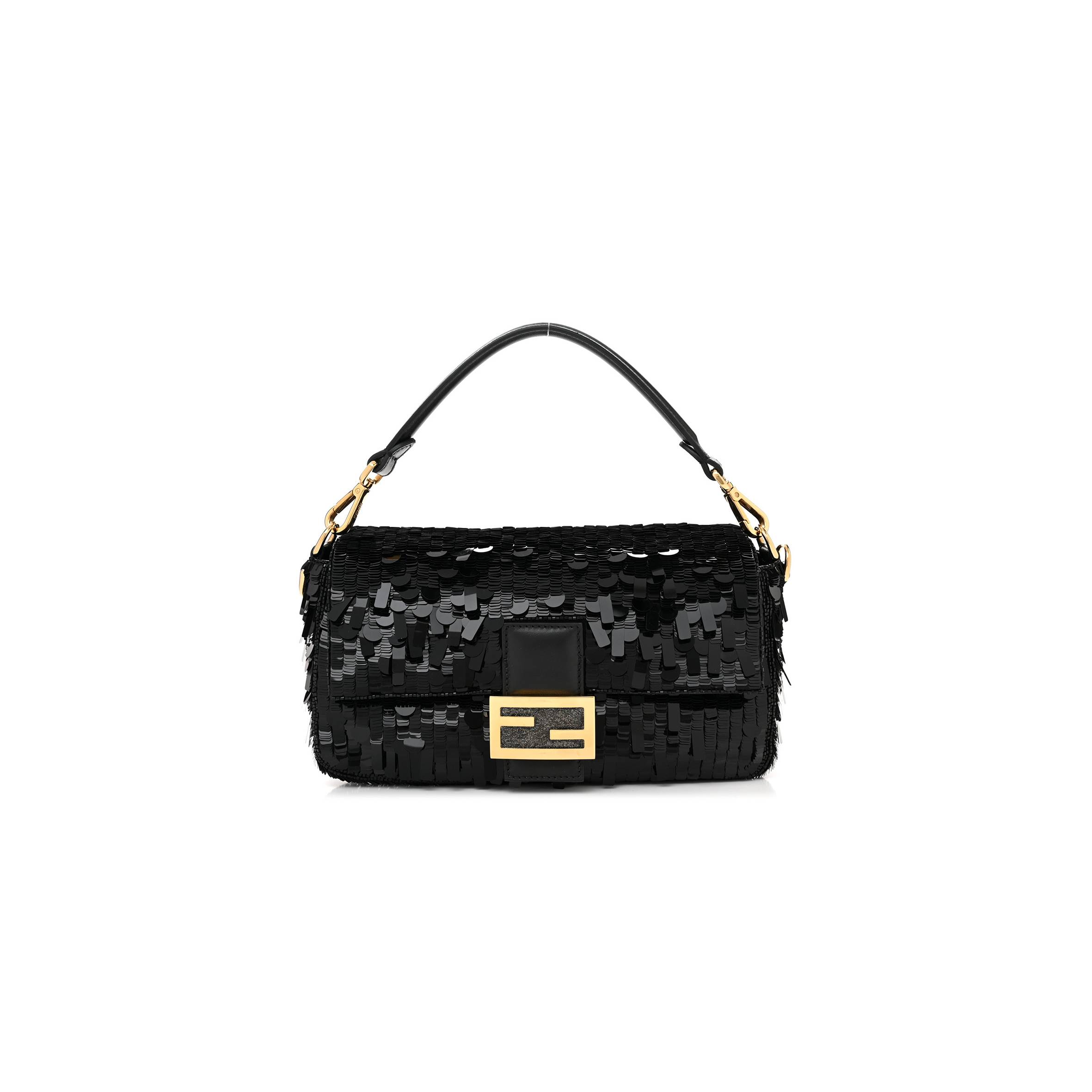 FENDI SEQUIN PAILLETTES SHINY NAPPA SEX AND THE CITY BAGUETTE BLACK (27*15*6cm) FENDI SEQUIN PAILLETTES SHINY NAPPA SEX AND THE CITY BAGUETTE BLACK (27*15*6cm)