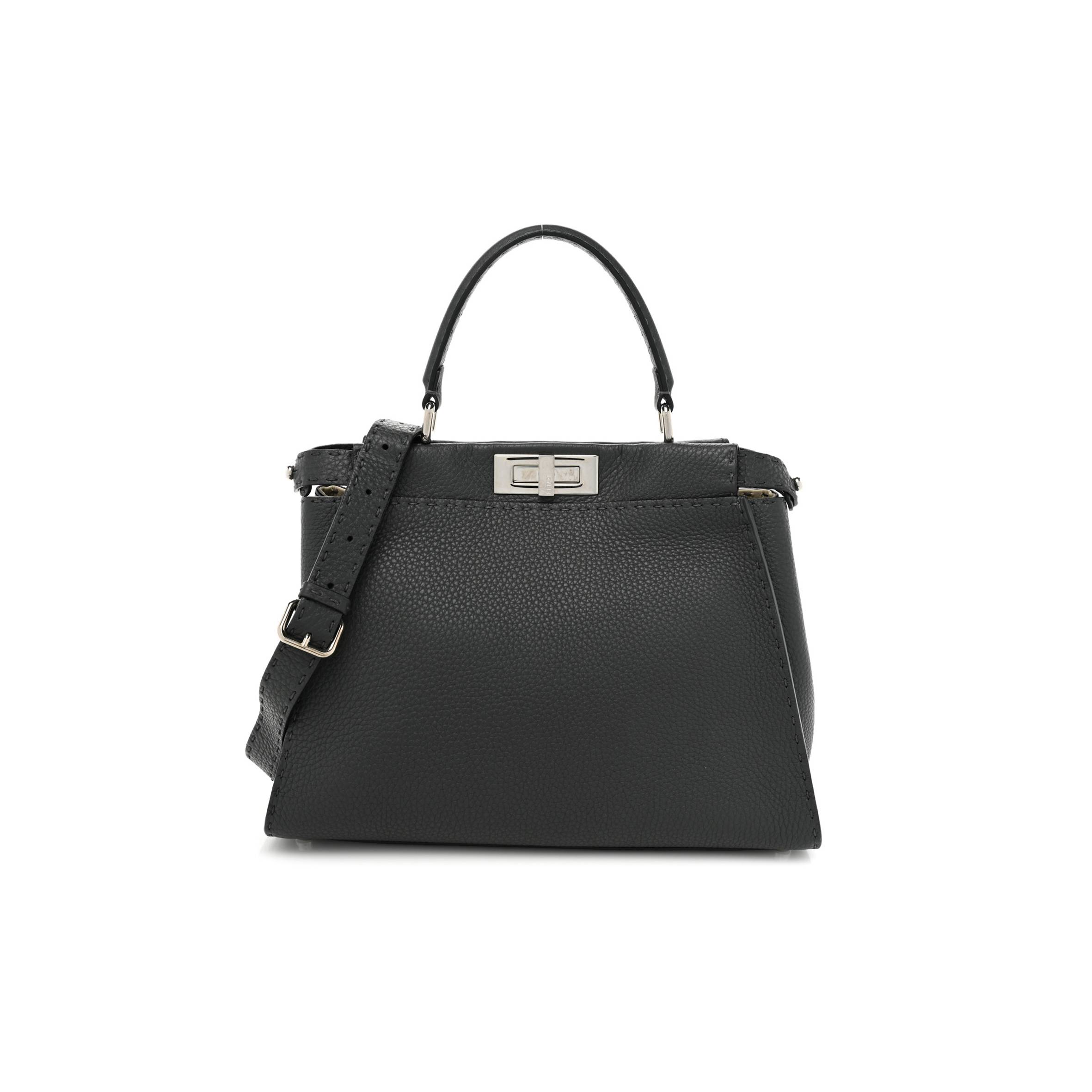FENDI CUOIO ROMANO SELLERIA BI-COLOR MEDIUM PEEKABOO ICONIC SATCHEL ASFALTO LATTE (34*25*10cm) FENDI CUOIO ROMANO SELLERIA BI-COLOR MEDIUM PEEKABOO ICONIC SATCHEL ASFALTO LATTE (34*25*10cm)