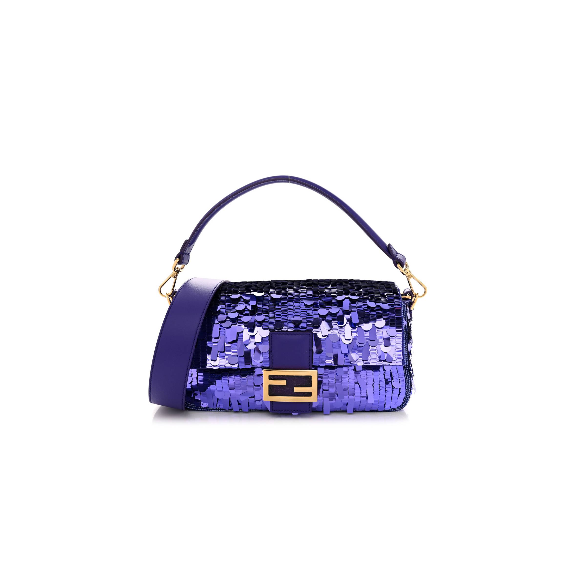FENDI SEQUIN PAILLETTES SHINY NAPPA SEX AND THE CITY BAGUETTE VIOLA PURPLE RAIN (27*15*6cm) FENDI SEQUIN PAILLETTES SHINY NAPPA SEX AND THE CITY BAGUETTE VIOLA PURPLE RAIN (27*15*6cm)