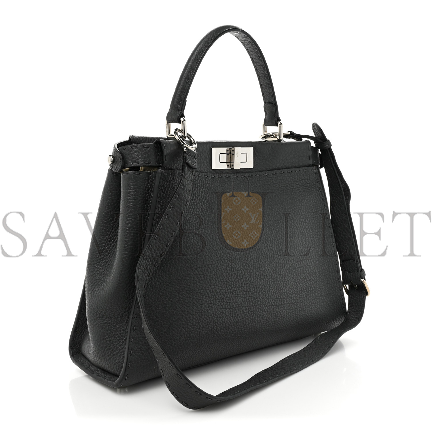 FENDI CUOIO ROMANO SELLERIA BI-COLOR MEDIUM PEEKABOO ICONIC SATCHEL ASFALTO LATTE (34*25*10cm) FENDI CUOIO ROMANO SELLERIA BI-COLOR MEDIUM PEEKABOO ICONIC SATCHEL ASFALTO LATTE (34*25*10cm)