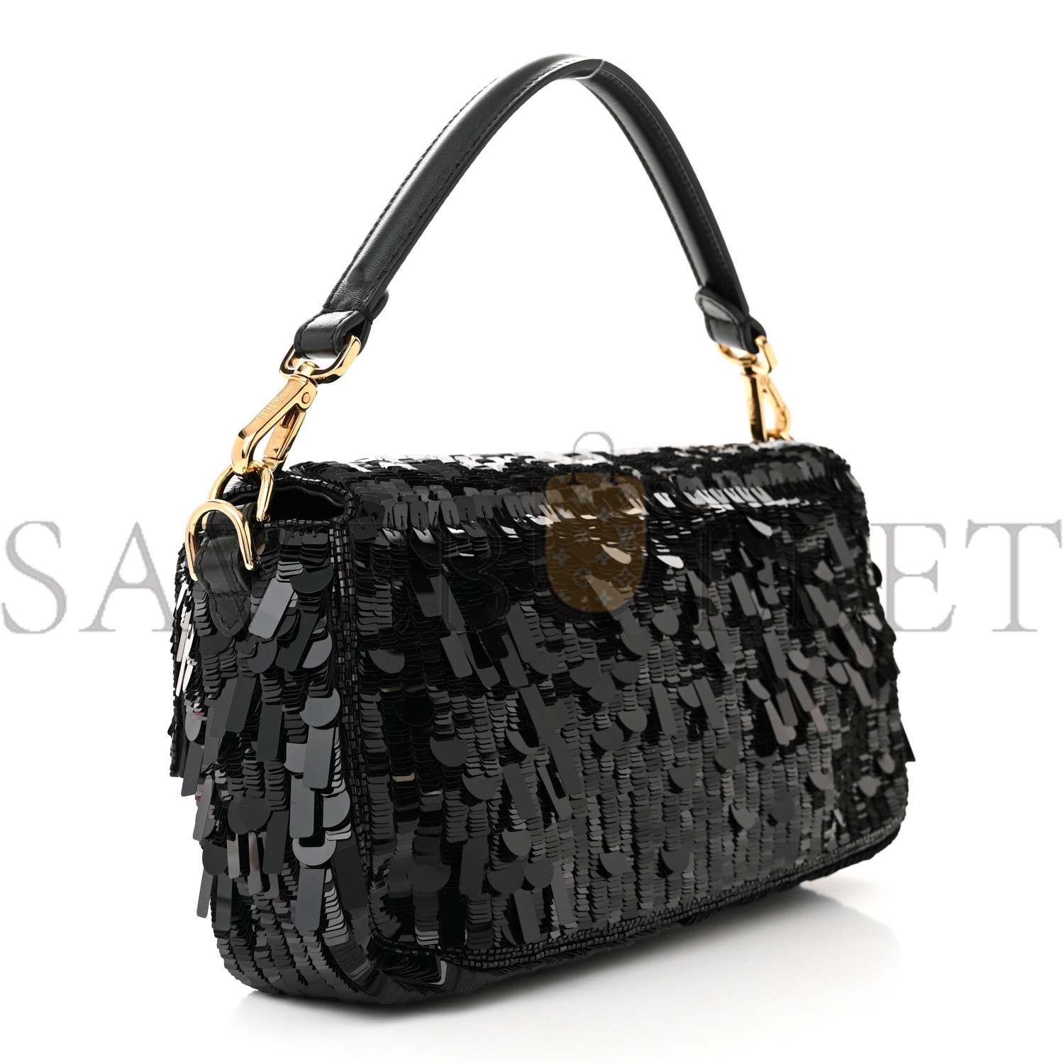 FENDI SEQUIN PAILLETTES SHINY NAPPA SEX AND THE CITY BAGUETTE BLACK (27*15*6cm) FENDI SEQUIN PAILLETTES SHINY NAPPA SEX AND THE CITY BAGUETTE BLACK (27*15*6cm)