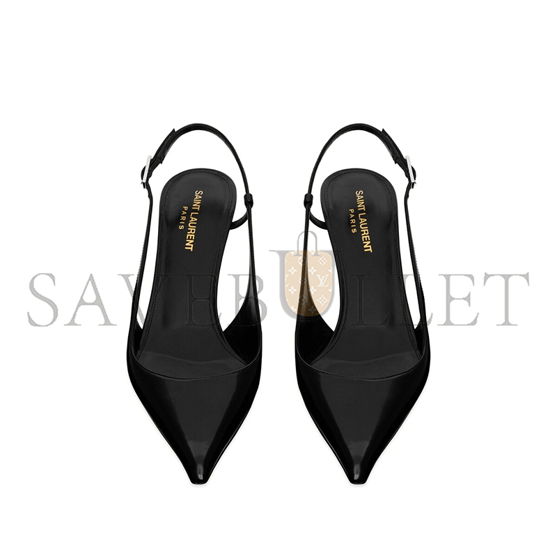 YSL VENDOME SLINGBACK PUMPS IN GLAZED LEATHER 755213AAAZY1000 YSL VENDOME SLINGBACK PUMPS IN GLAZED LEATHER 755213AAAZY1000