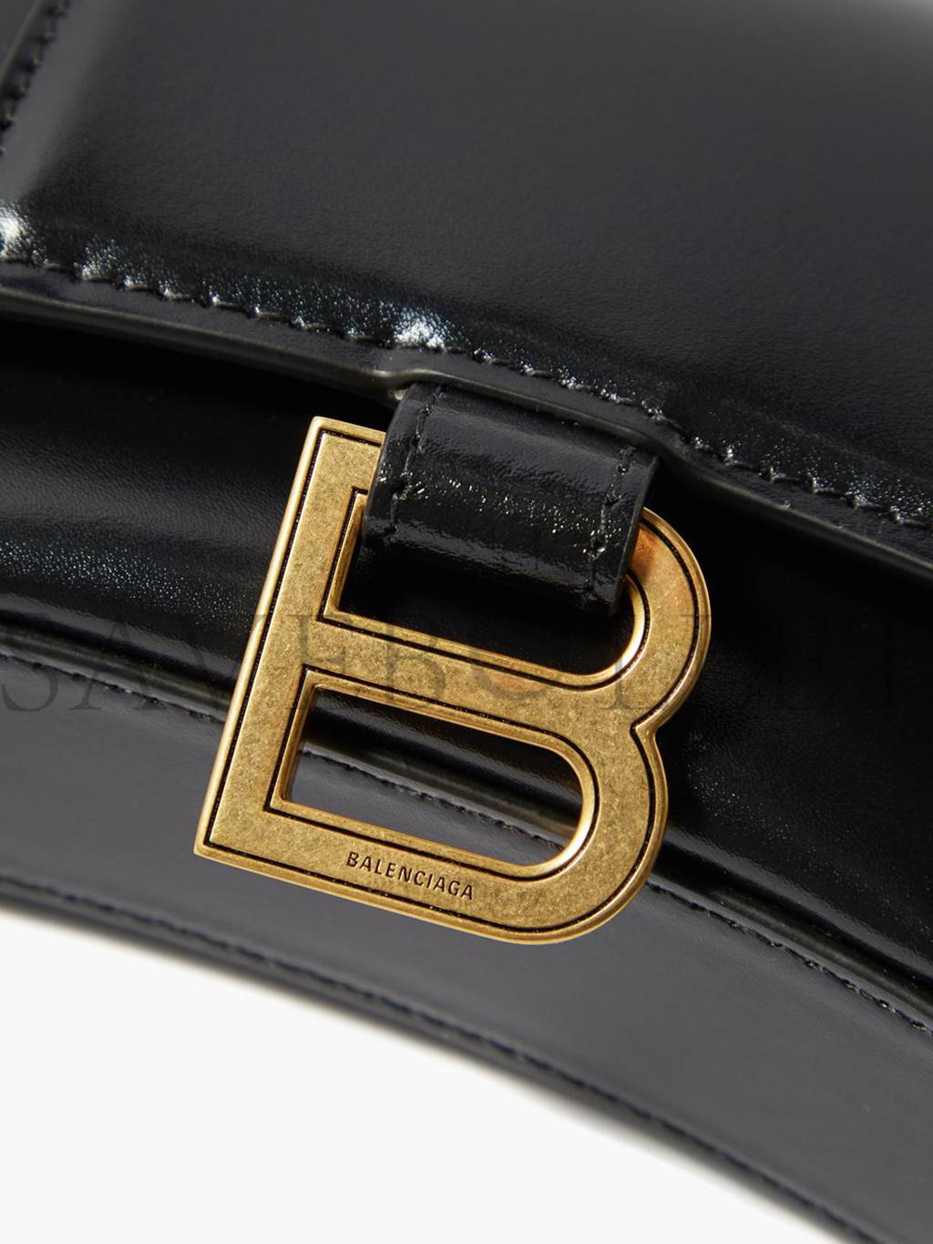 BALENCIAGA BLACK HOURGLASS MINI LEATHER CROSS-BODY BAG  MATCHESFASHION US (19.5*12*5cm)