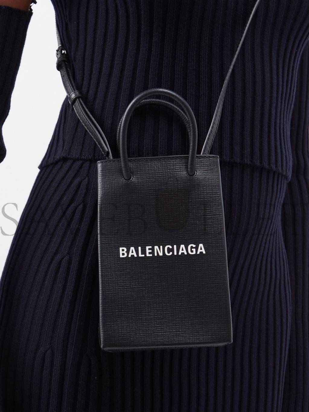 BALENCIAGA BLACK SHOPPING MINI LEATHER CROSS-BODY BAG  MATCHESFASHION US (18*12.4*4.8cm)