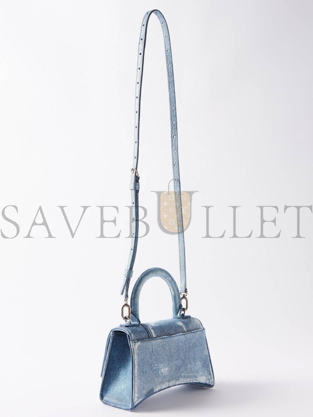 BALENCIAGA BLUE HOURGLASS XS DENIM HANDBAG MATCHESFASHION US (19*12.1*7.6cm)