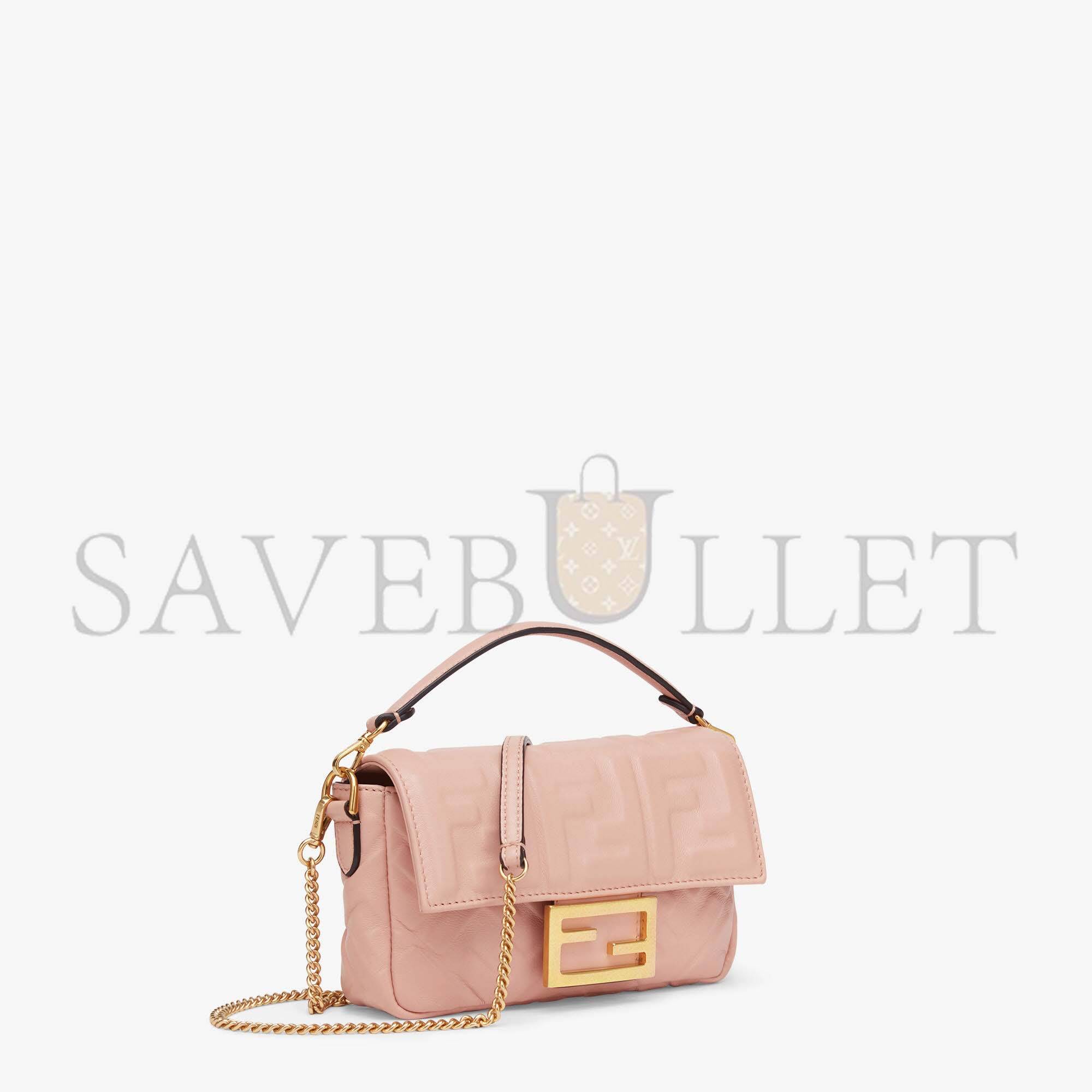 FENDI BAGUETTE MINI - PINK NAPPA LEATHER BAG 8BS017A72VF19PQ (19*11.5*4cm)