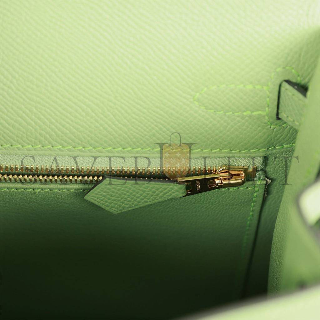 HERMES KELLY SELLIER 25 VERT CRIQUET EPSOM GOLD HARDWARE HANDMADE (25*17*7cm) HERMES KELLY SELLIER 25 VERT CRIQUET EPSOM GOLD HARDWARE HANDMADE (25*17*7cm)