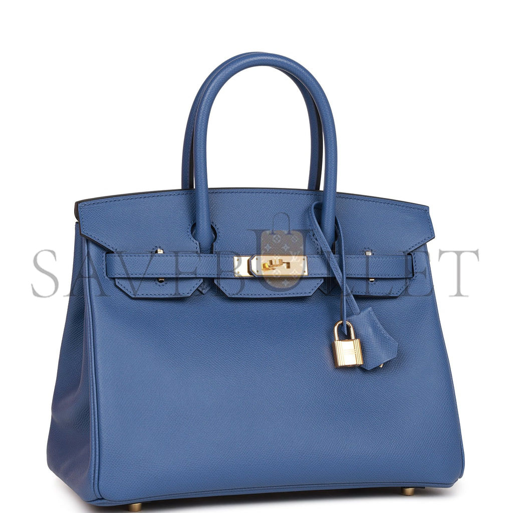 HERMES BIRKIN 30 BLEU BRIGHTON EPSOM GOLD HARDWARE (25cm)