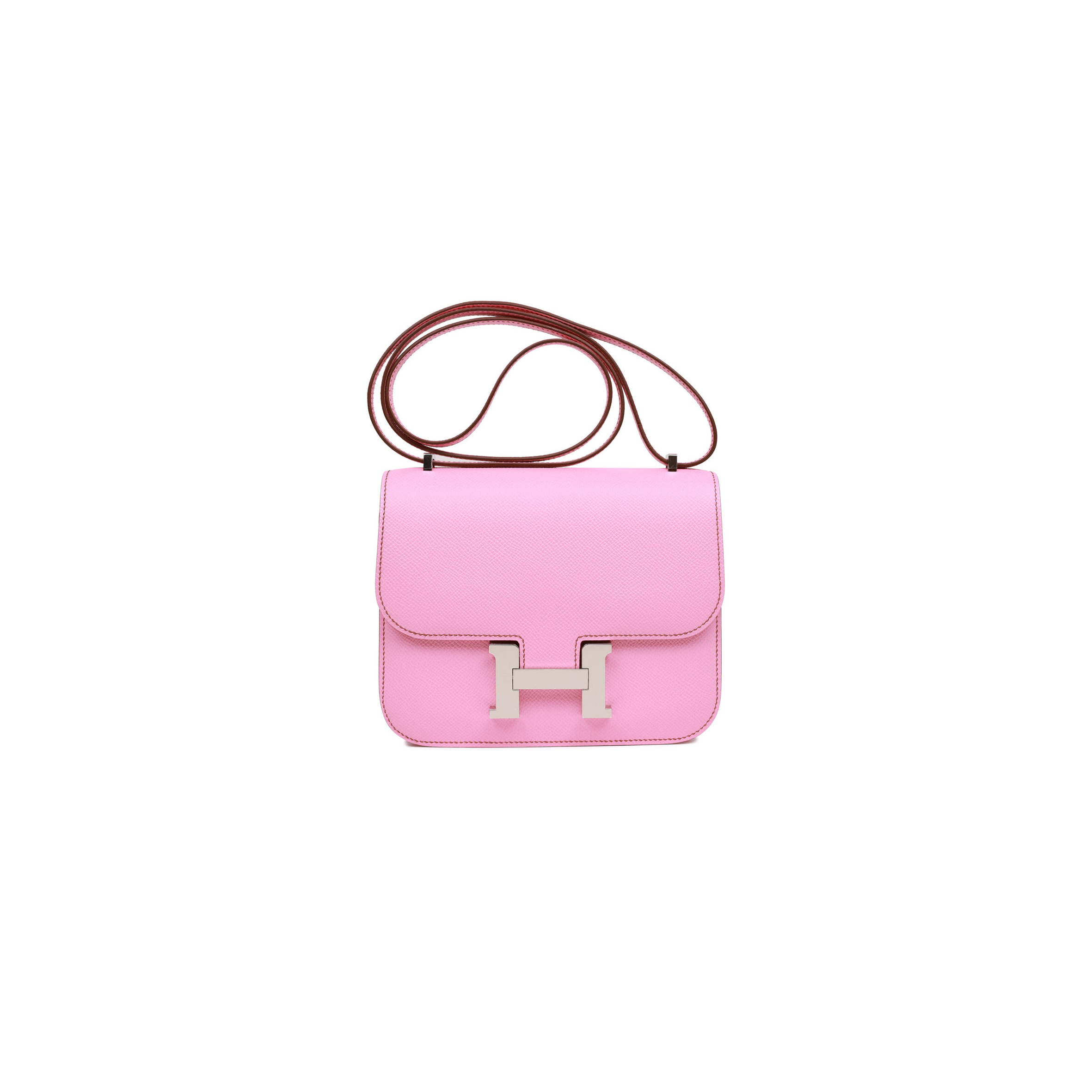 HERMES CONSTANCE 18 BUBBLEGUM EPSOM PALLADIUM HARDWARE (18cm) HERMES CONSTANCE 18 BUBBLEGUM EPSOM PALLADIUM HARDWARE (18cm)