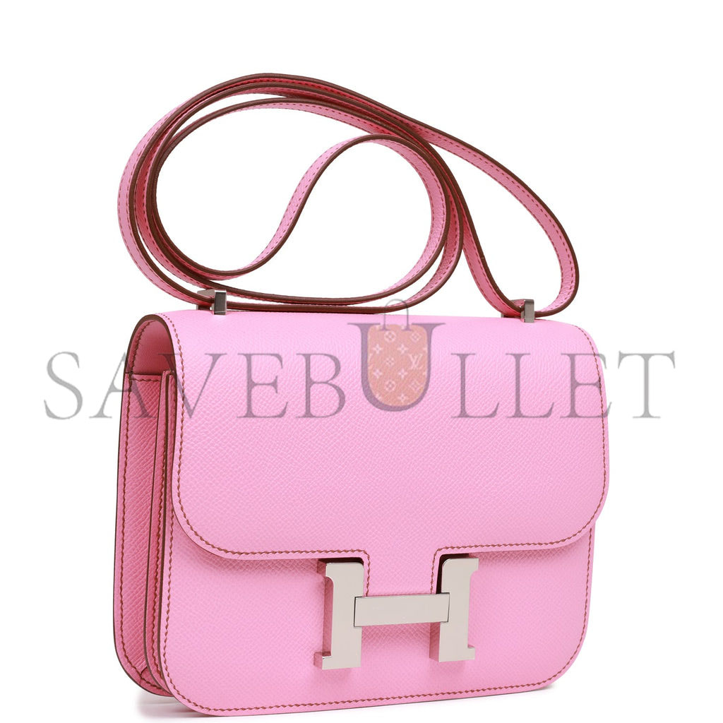 HERMES CONSTANCE 18 BUBBLEGUM EPSOM PALLADIUM HARDWARE (18cm) HERMES CONSTANCE 18 BUBBLEGUM EPSOM PALLADIUM HARDWARE (18cm)