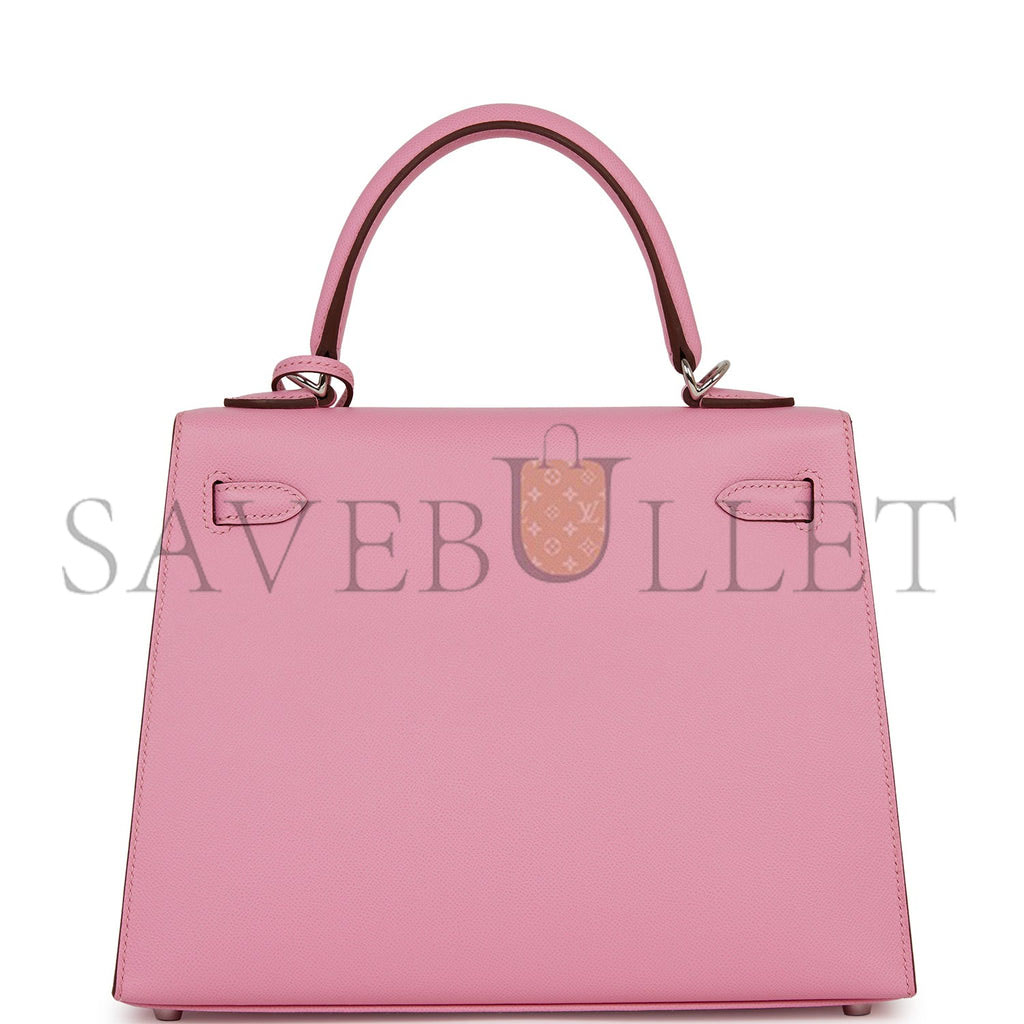 HERMES KELLY SELLIER 25 PINK VERSO MADAME PALLADIUM HARDWARE (25*17*7cm) HERMES KELLY SELLIER 25 PINK VERSO MADAME PALLADIUM HARDWARE (25*17*7cm)