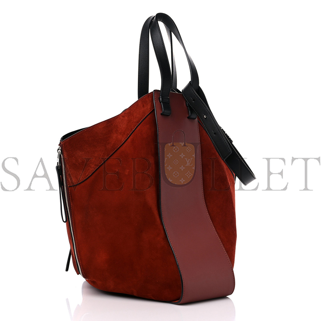 LOEWE CALFSKIN SUEDE HAMMOCK SHOULDER BAG RED (30*25*13.5cm)