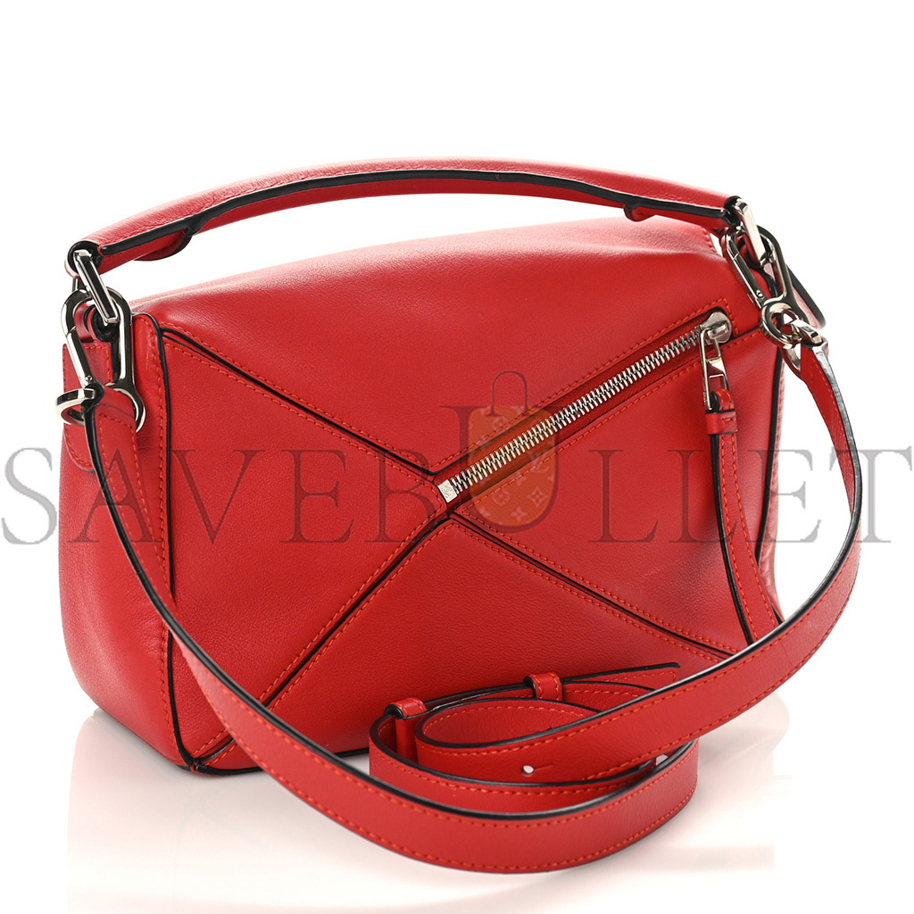 LOEWE CALFSKIN SMALL PUZZLE BAG SCARLET (24*16.5*10.5cm)