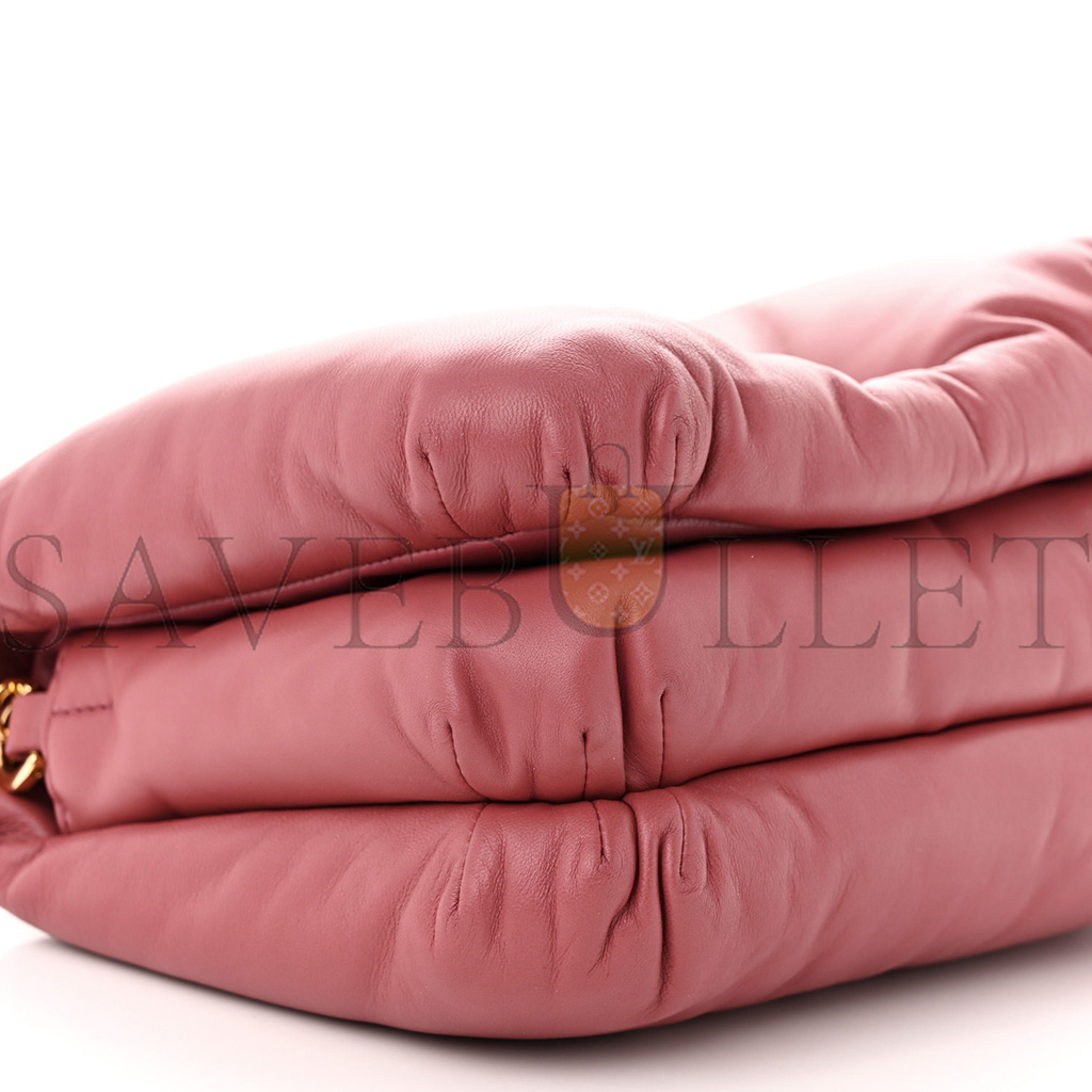 LOEWE LAMBSKIN GOYA PUFFER BAG PLUMROSE (23*18*5cm)