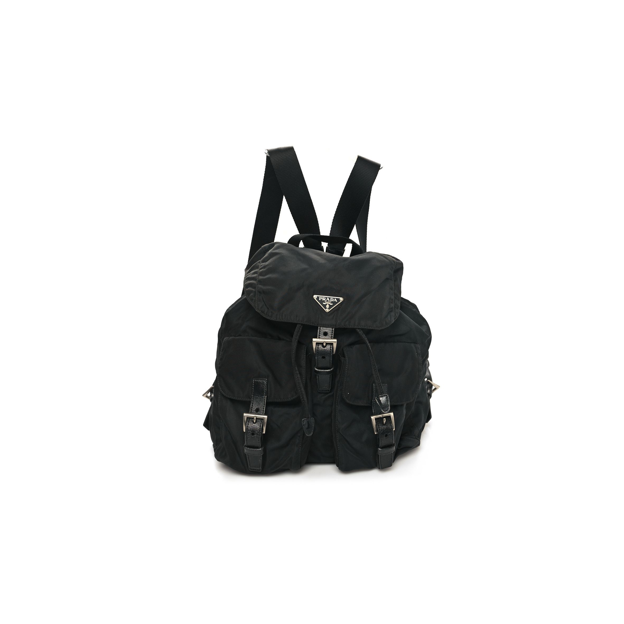 PRADA NYLON VELA MEDIUM BACKPACK BLACK (30*30*14cm)