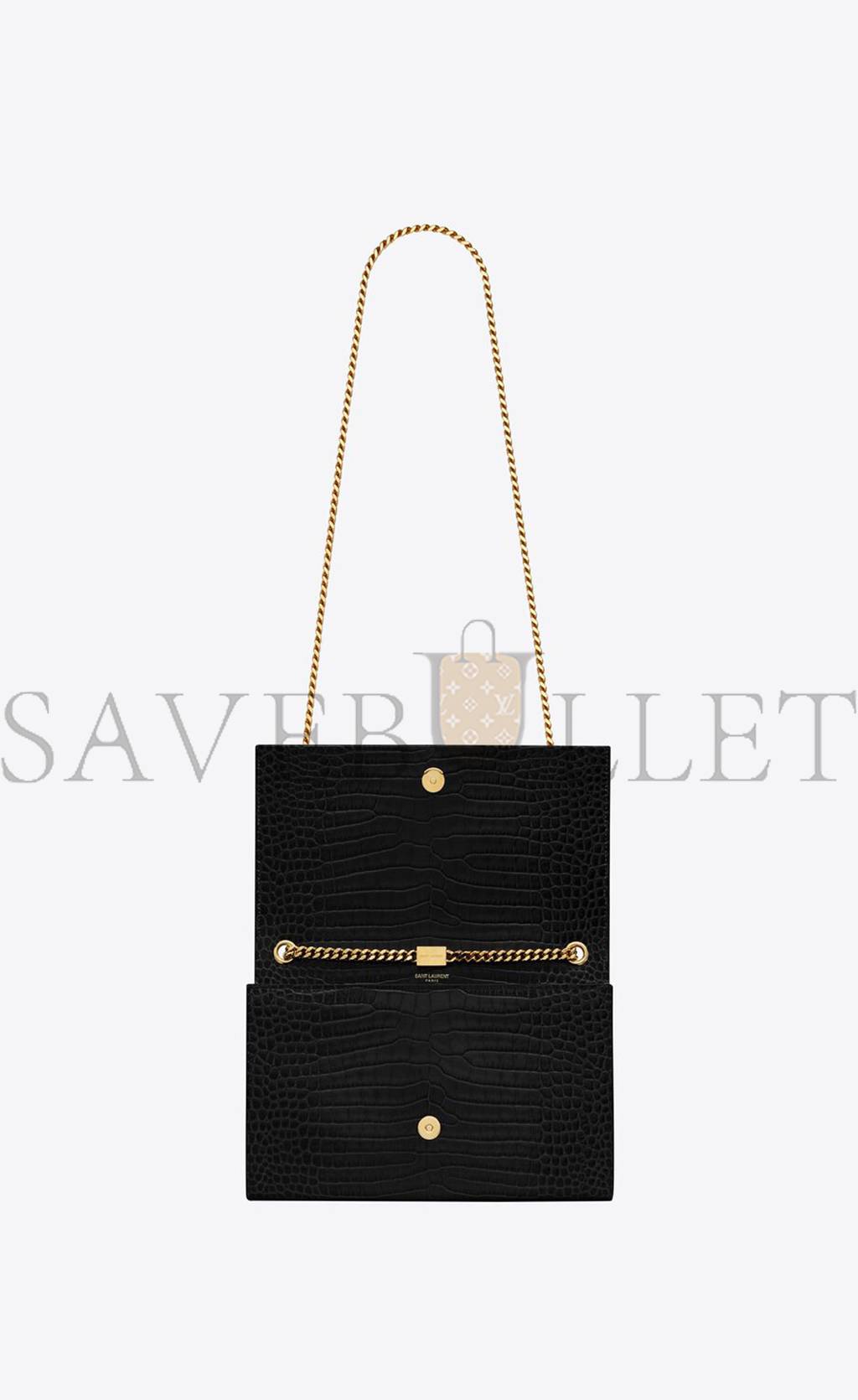 YSL KATE MEDIUM CHAIN BAG WITH TASSEL IN CROCODILE-EMBOSSED SHINY LEATHER 354119DND0J1000 (24*14.5*5.5cm) YSL KATE MEDIUM CHAIN BAG WITH TASSEL IN CROCODILE-EMBOSSED SHINY LEATHER 354119DND0J1000 (24*14.5*5.5cm)