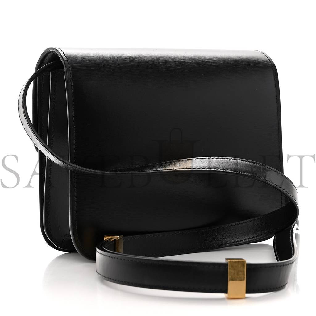 CELINE BOX CALFSKIN TEEN CLASSIC BOX FLAP BAG BLACK (18*15*6cm)