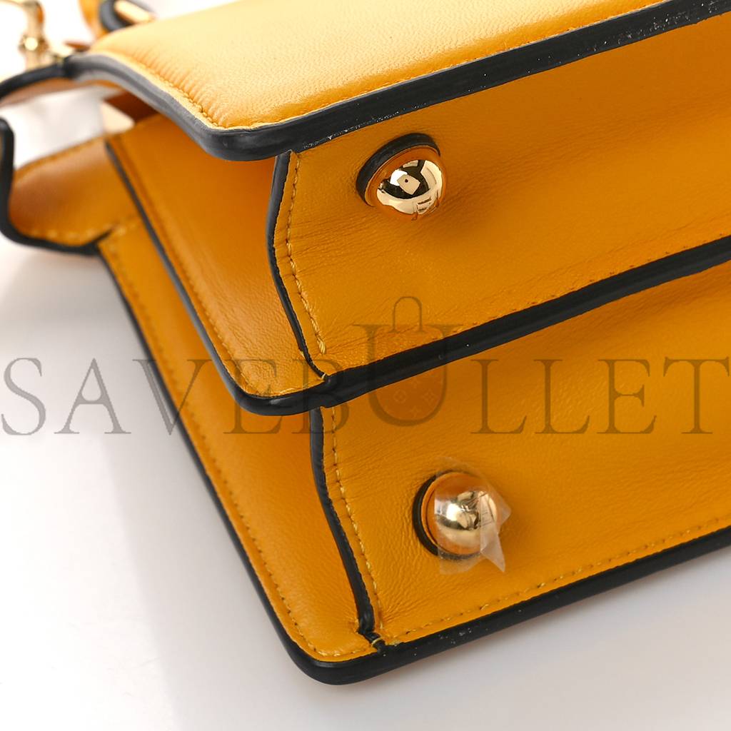 FENDI SHINY NAPPA PETITE PEEKABOO I SEE U SATCHEL MIMOSA (20*15*9cm) FENDI SHINY NAPPA PETITE PEEKABOO I SEE U SATCHEL MIMOSA (20*15*9cm)